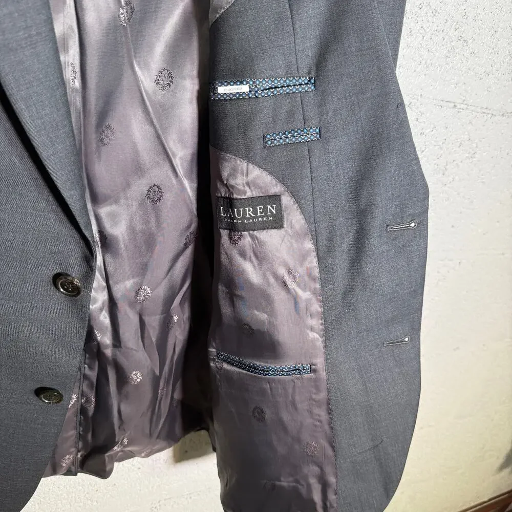 Ralph Lauren Men's Lattimore Two Button Blazer Jacket Grey 46L $450